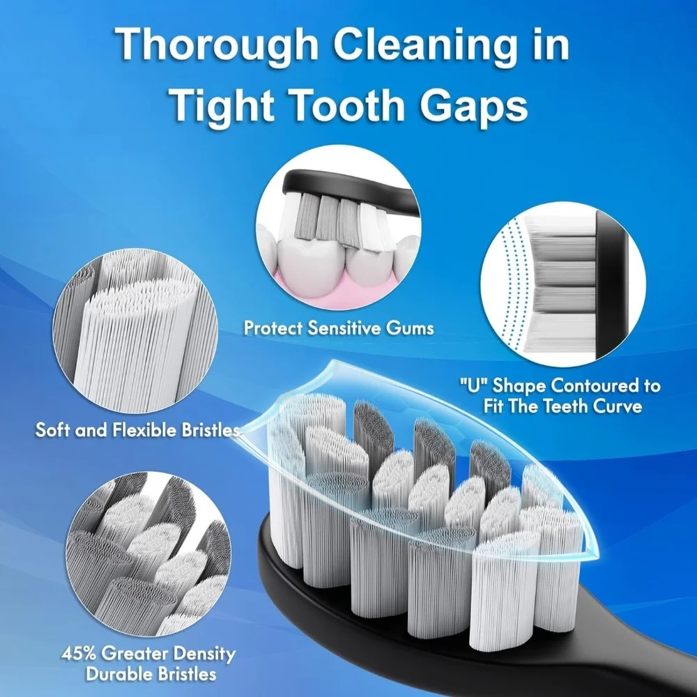 Black Electric Toothbrush with Extra Brush Heads